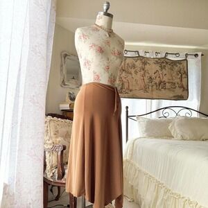 y2k brown asymmetrical fairy midi‎ skirt
